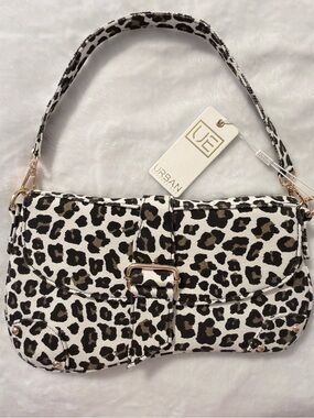 Urban Expressions Leopard Print Shoulder Bag - White, Black & Brown